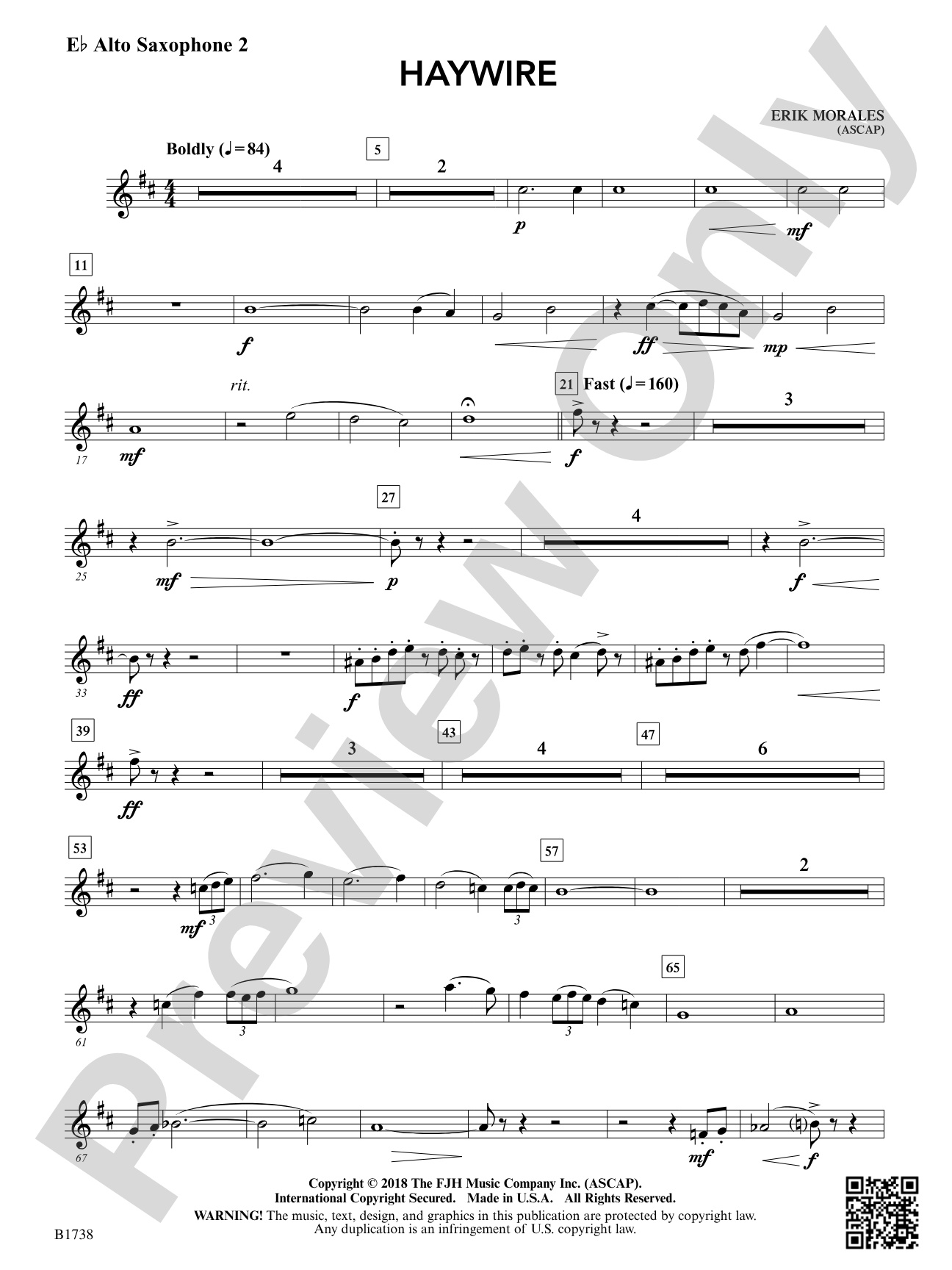 Haywire: E-flat Alto Saxophone 2