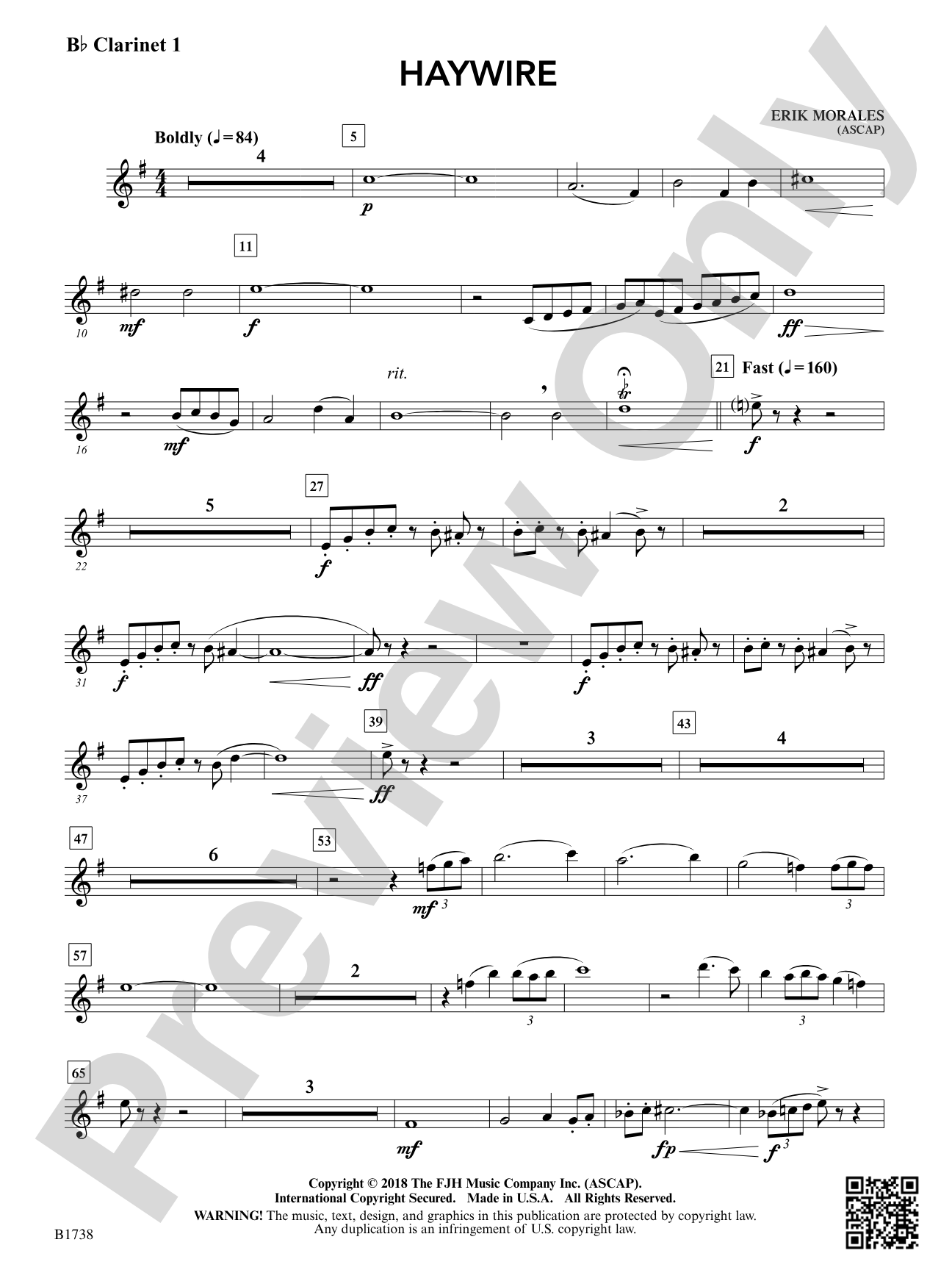 Haywire: B-flat Clarinet 1