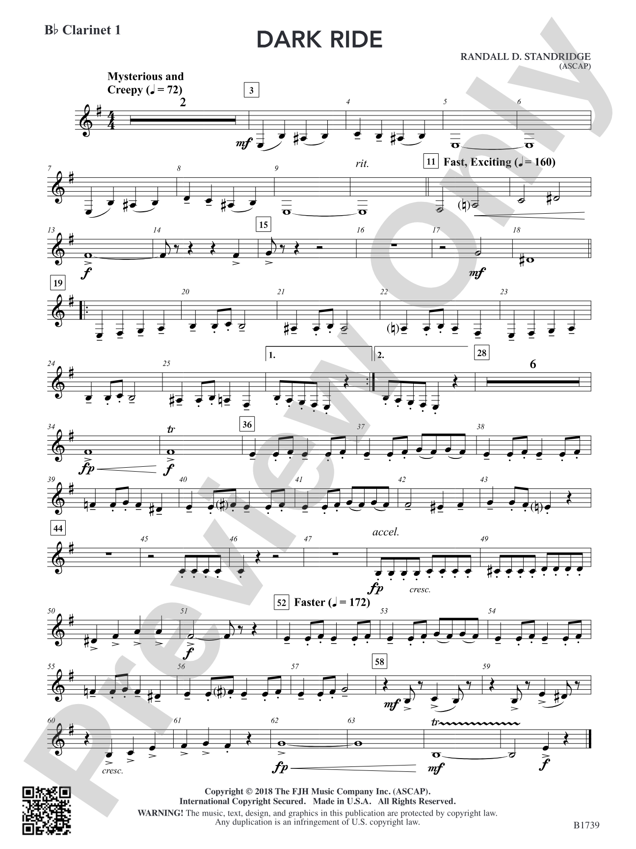 Dark Ride: B-flat Clarinet 1