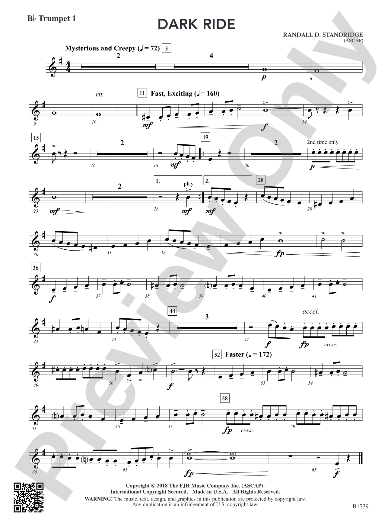 Dark Ride: B-flat Trumpet 1