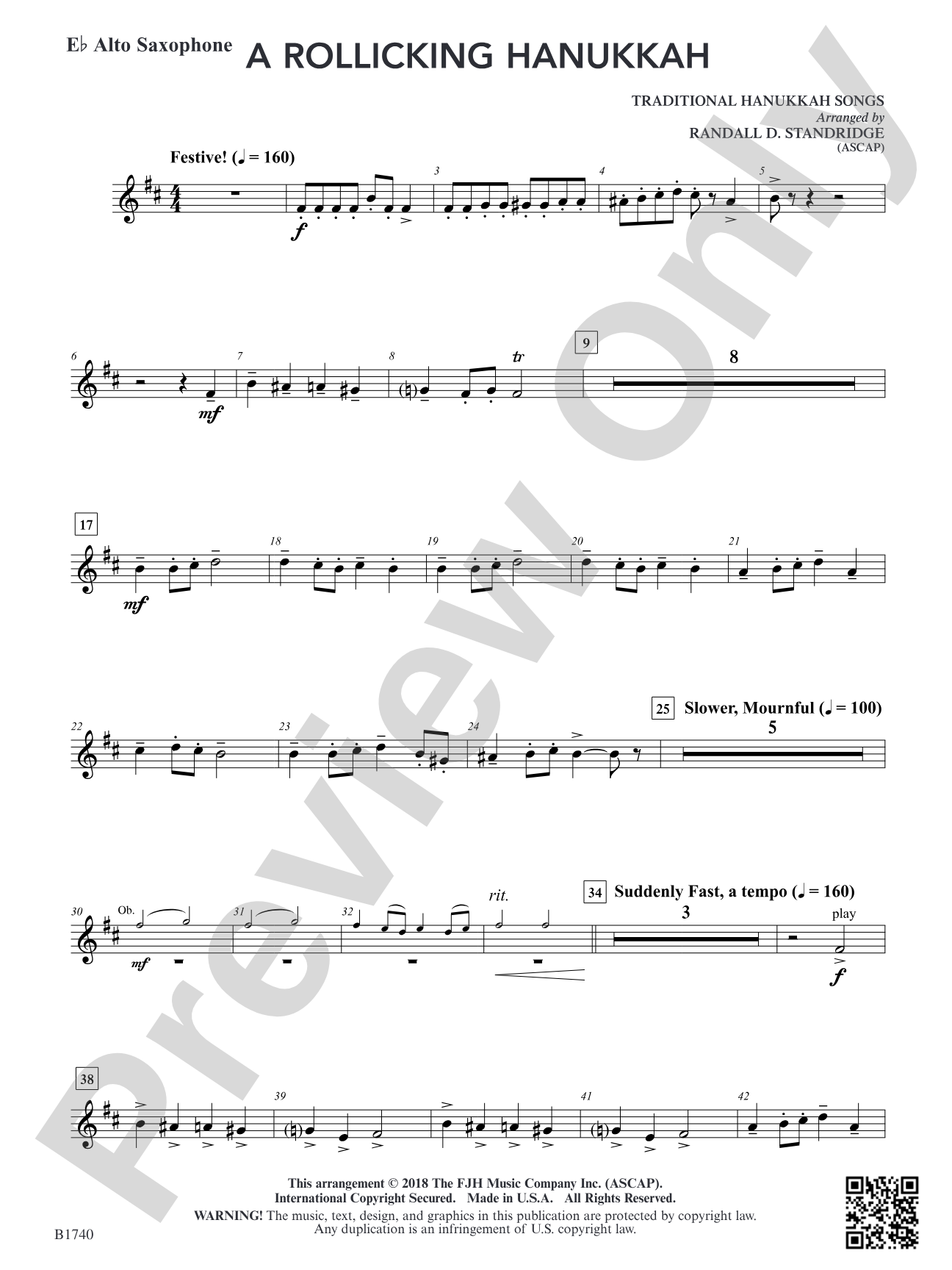A Rollicking Hanukkah: E-flat Alto Saxophone