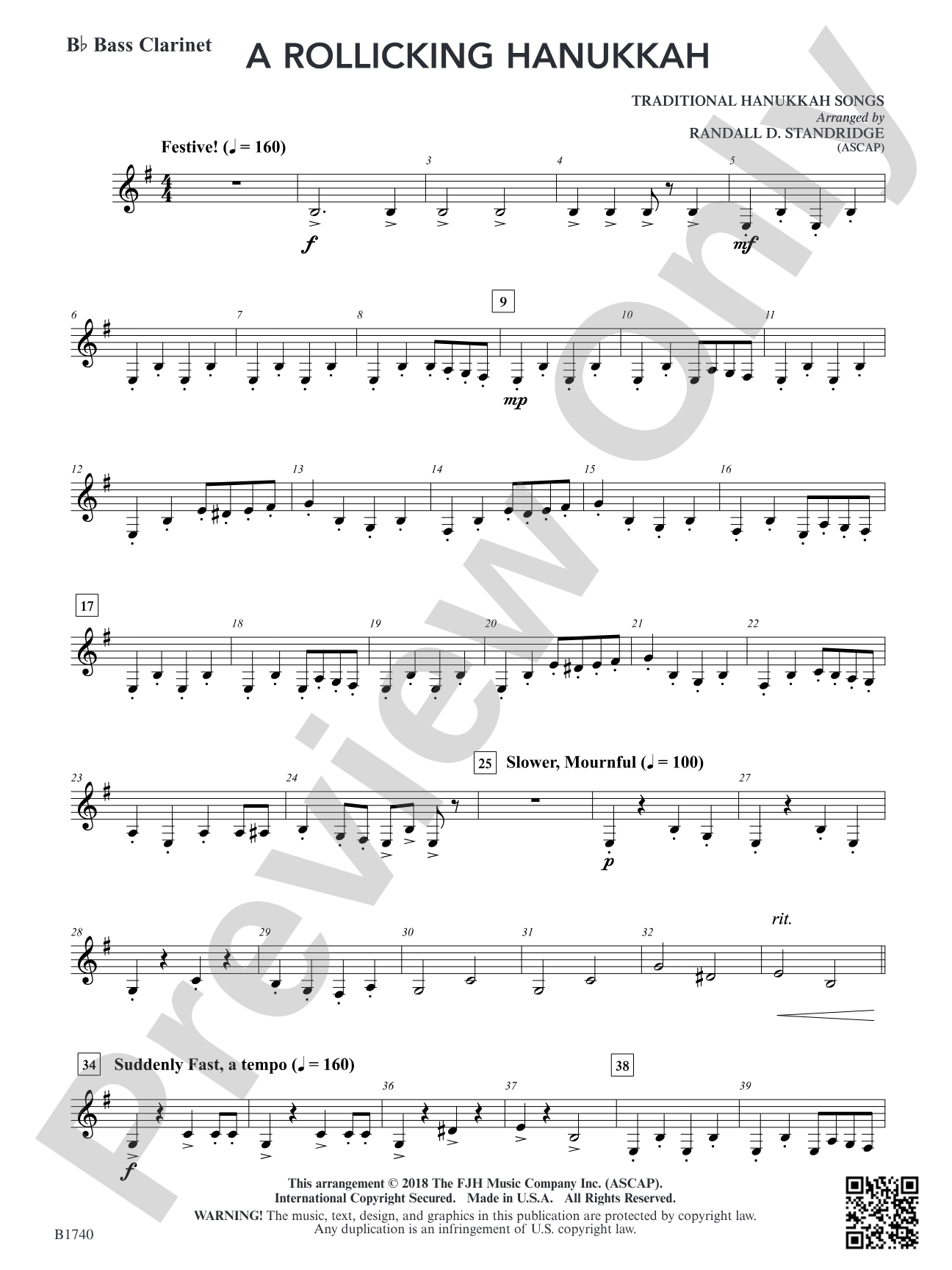 A Rollicking Hanukkah: B-flat Bass Clarinet