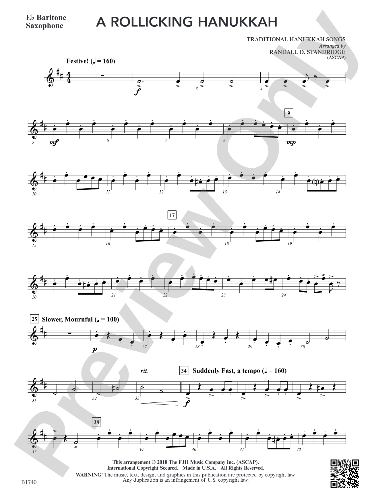 A Rollicking Hanukkah: E-flat Baritone Saxophone