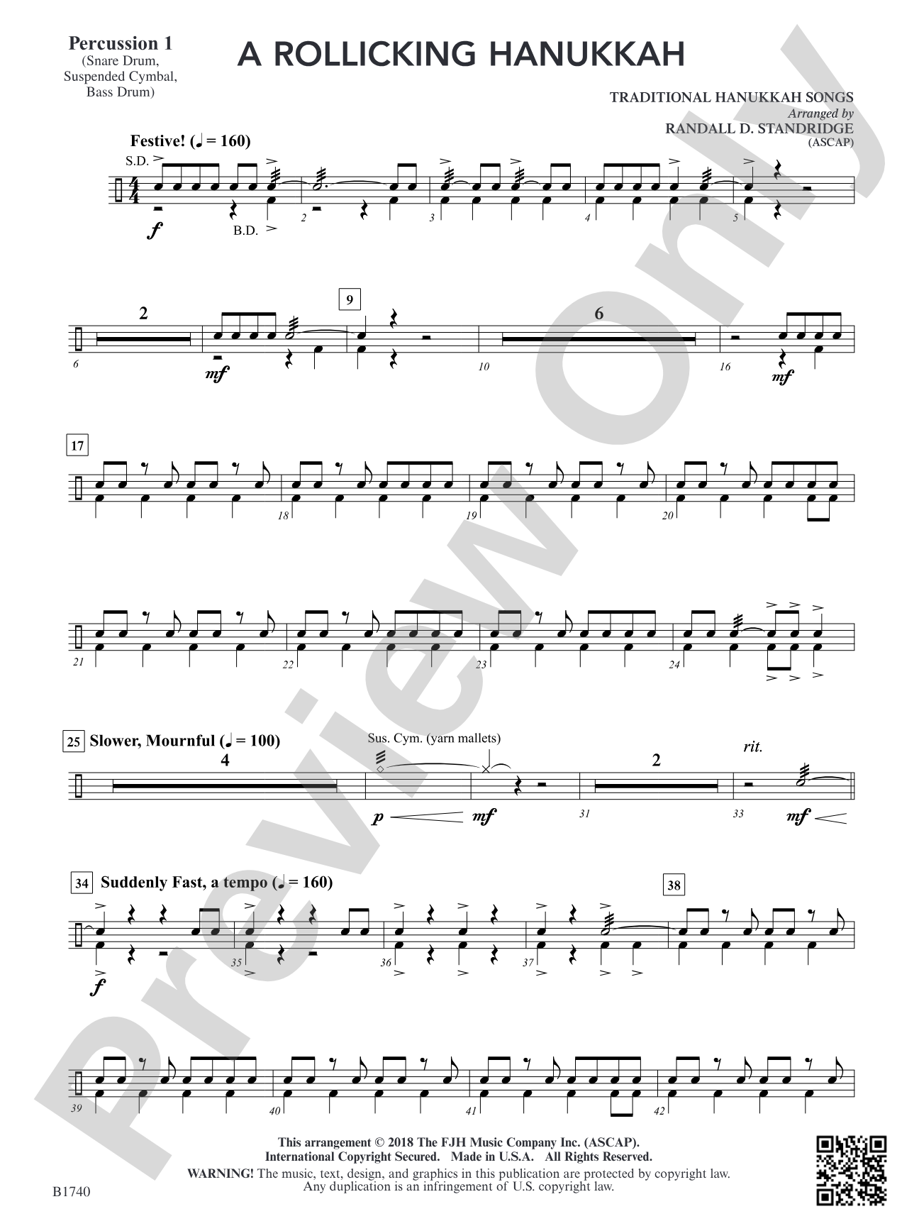 A Rollicking Hanukkah: Percussion 1