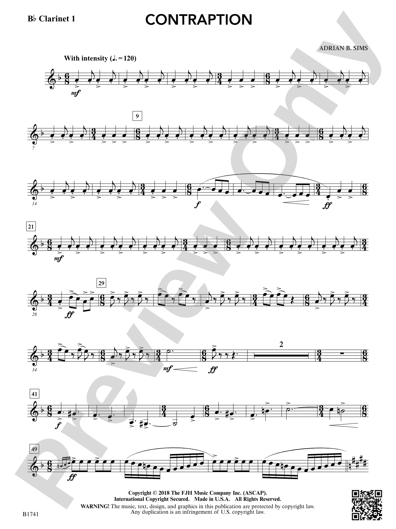 Contraption: B-flat Clarinet 1