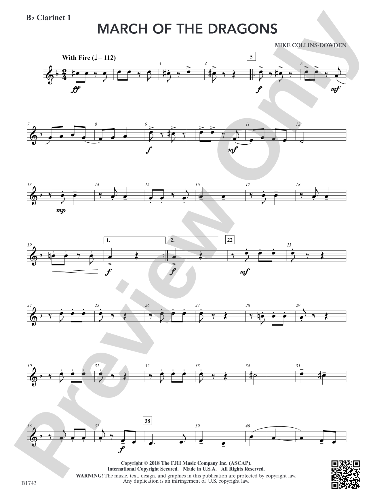 March of the Dragons: B-flat Clarinet 1