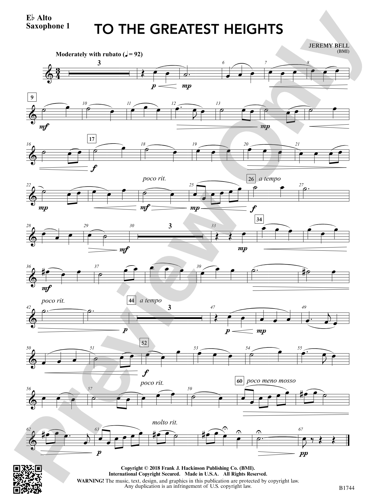 To the Greatest Heights: E-flat Alto Saxophone 1