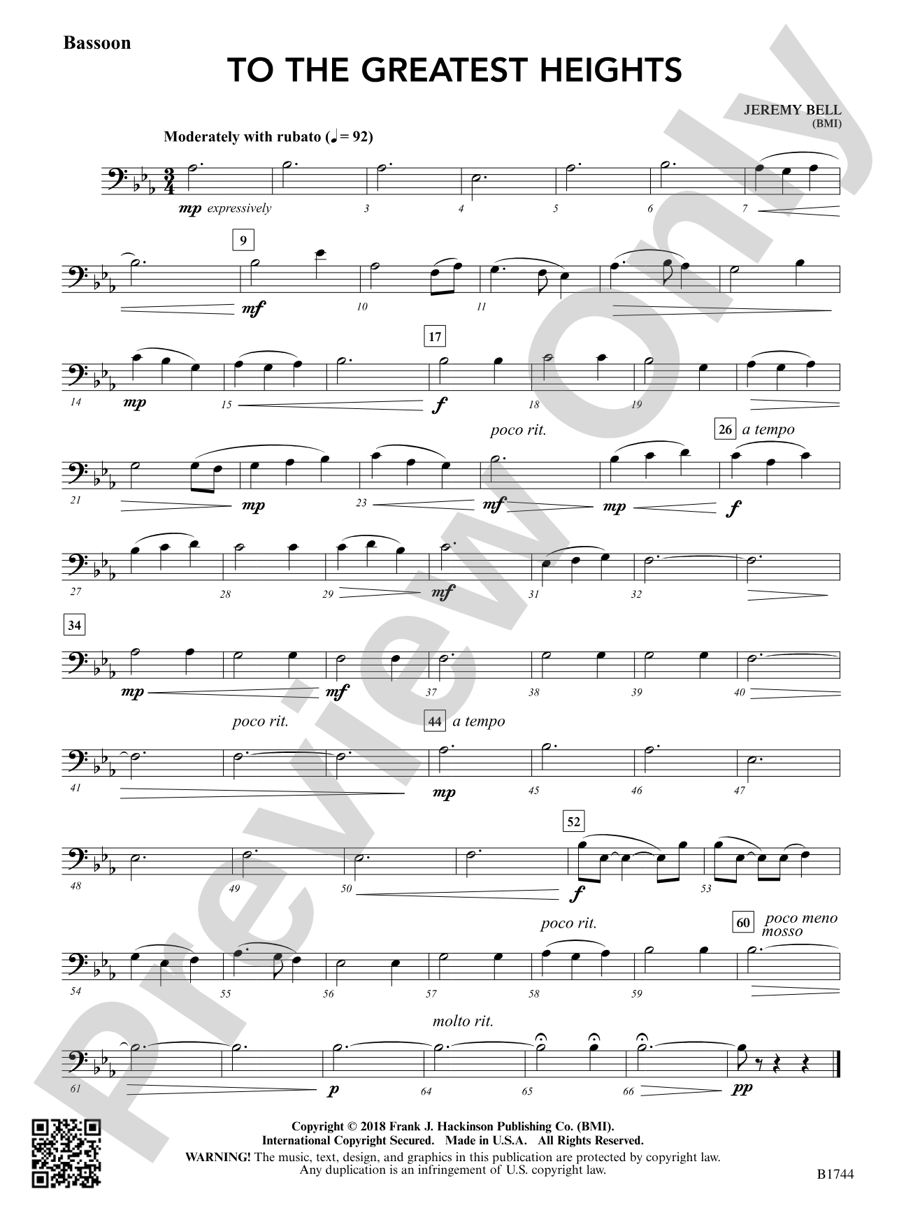 To the Greatest Heights: Bassoon