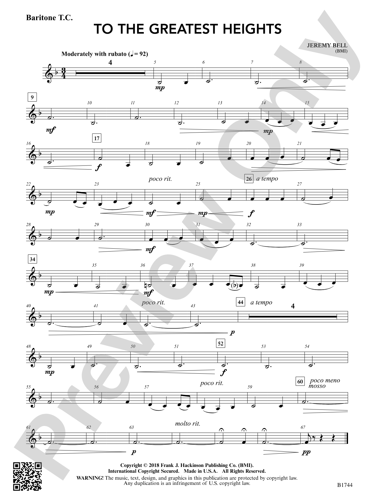To the Greatest Heights: Baritone T.C.