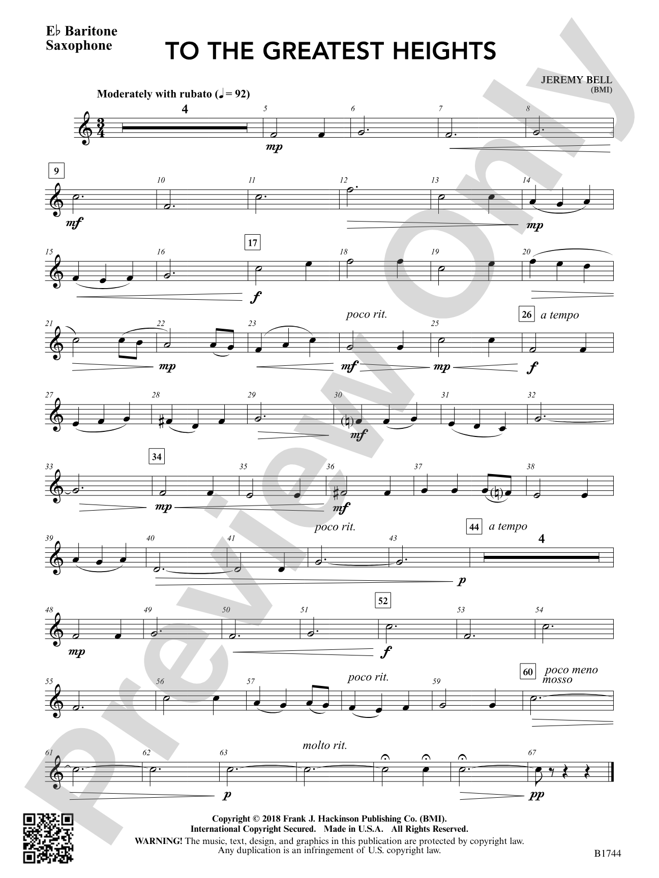 To the Greatest Heights: E-flat Baritone Saxophone