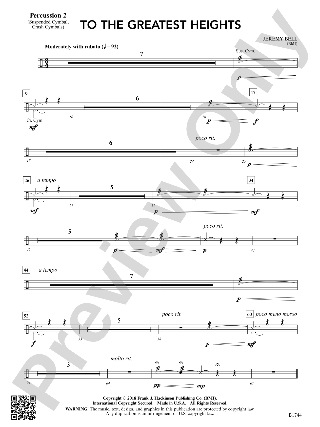 To the Greatest Heights: Percussion 2