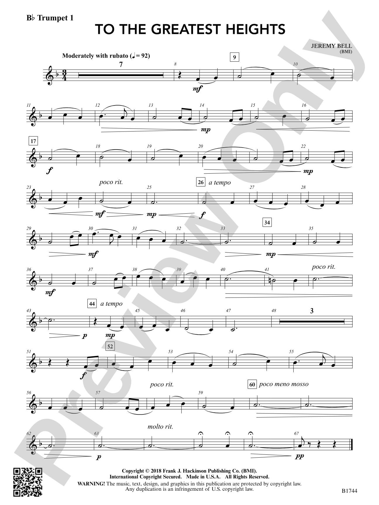 To the Greatest Heights: B-flat Trumpet 1