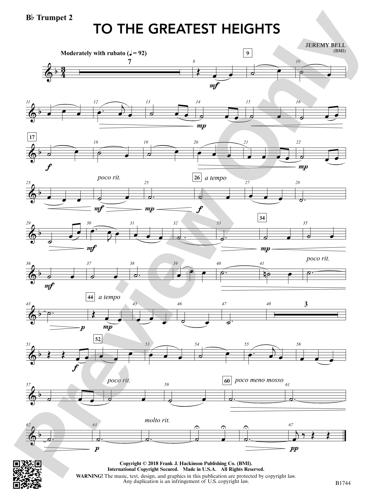 To the Greatest Heights: B-flat Trumpet 2