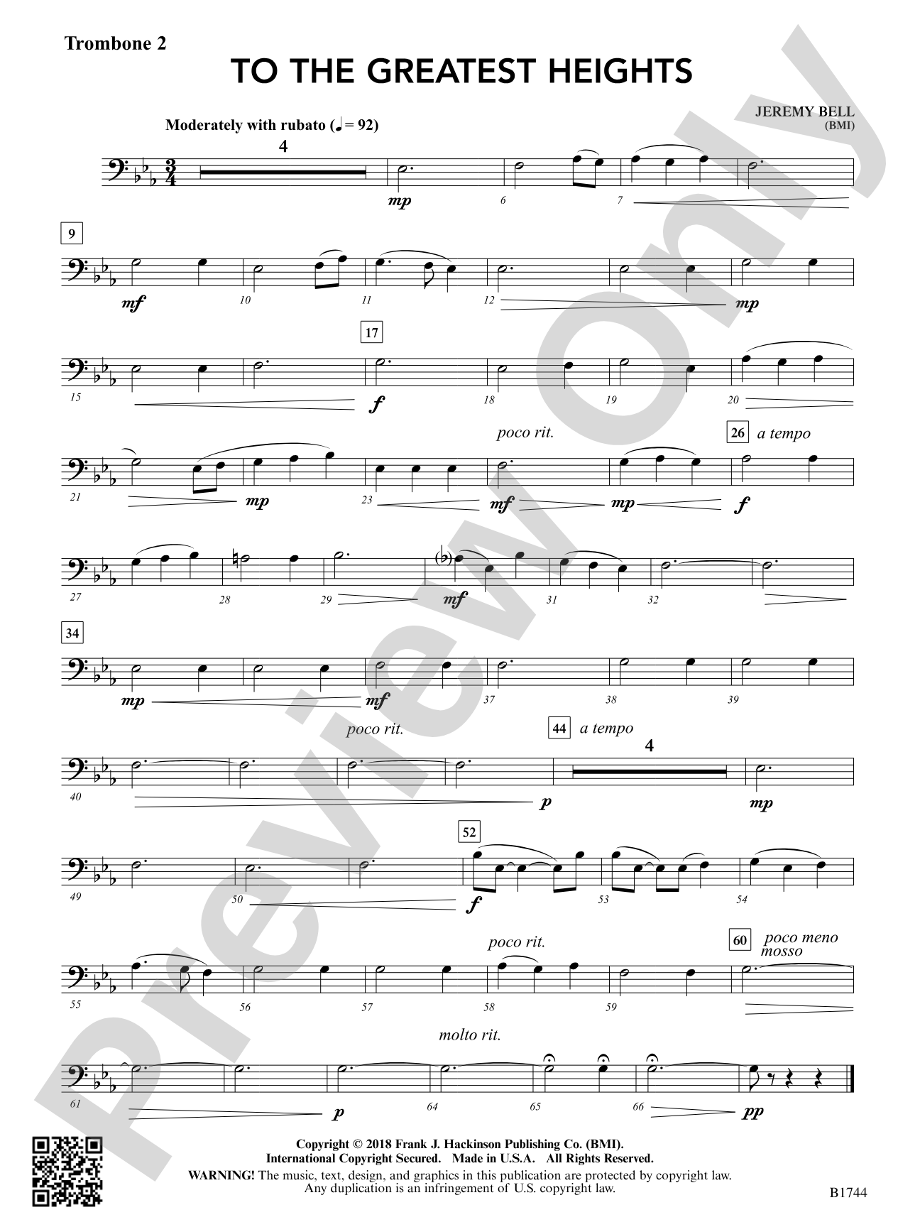 To the Greatest Heights: Trombone 2