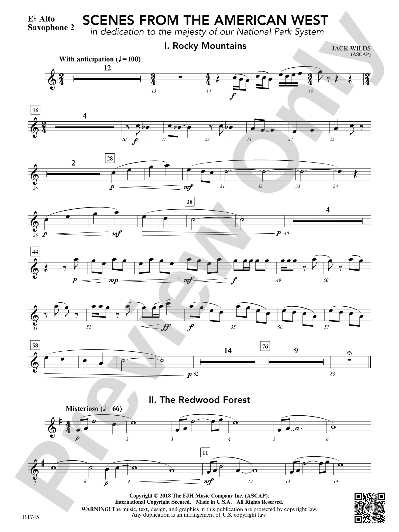 Scenes from the American West: E-flat Alto Saxophone 2