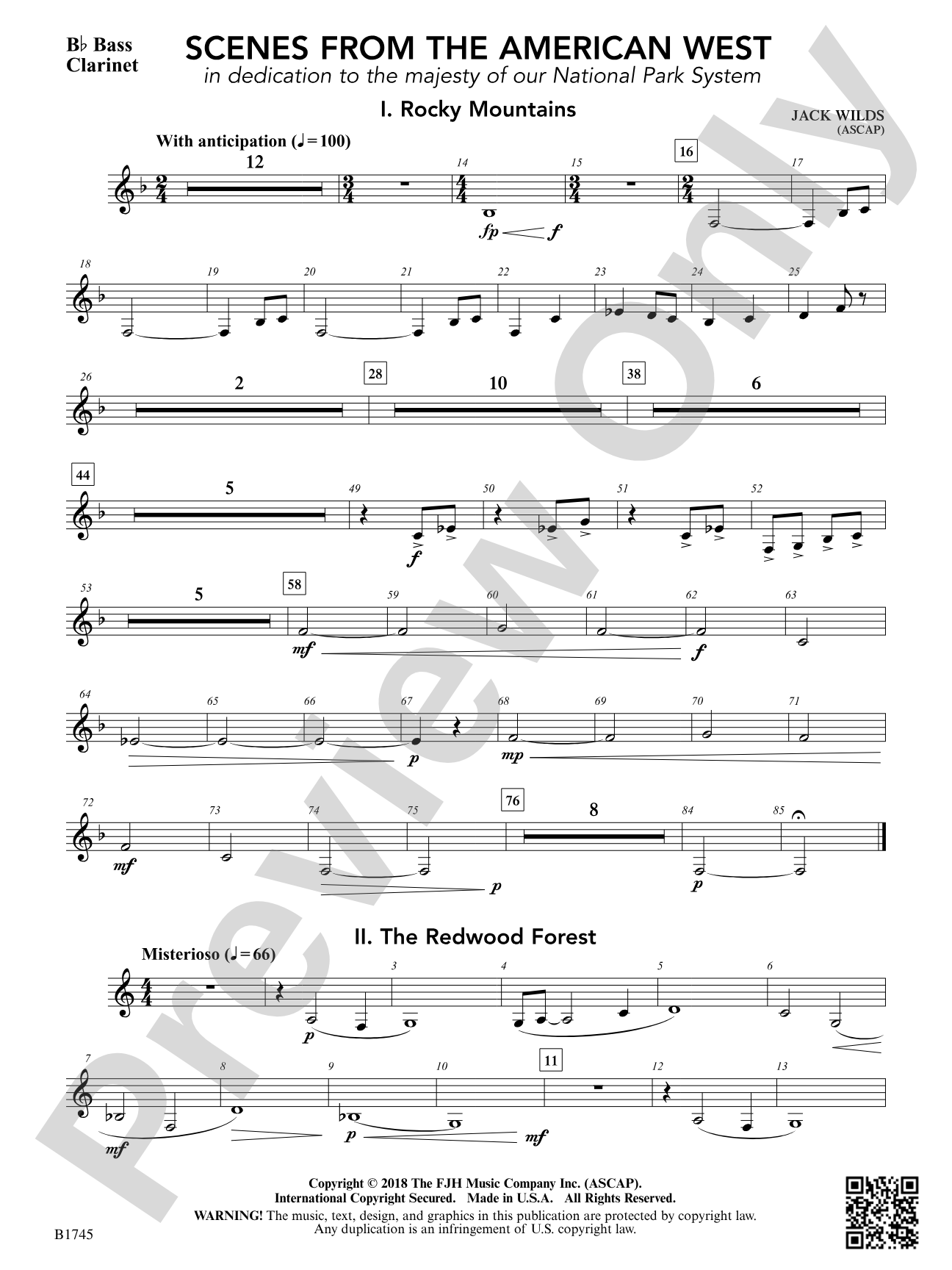 Scenes from the American West: B-flat Bass Clarinet