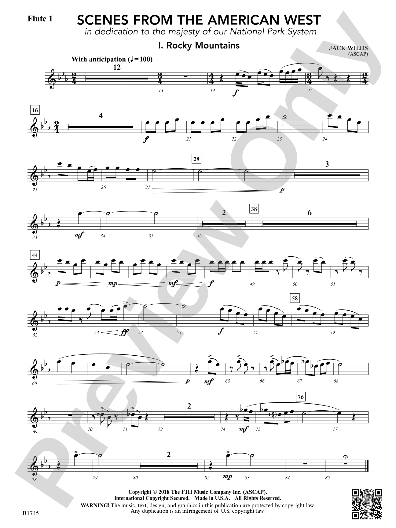 Scenes from the American West: Flute 1
