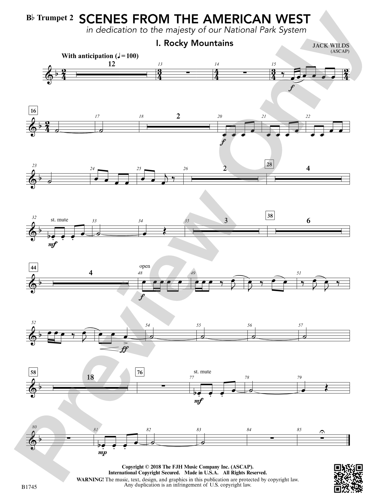 Scenes from the American West: B-flat Trumpet 2