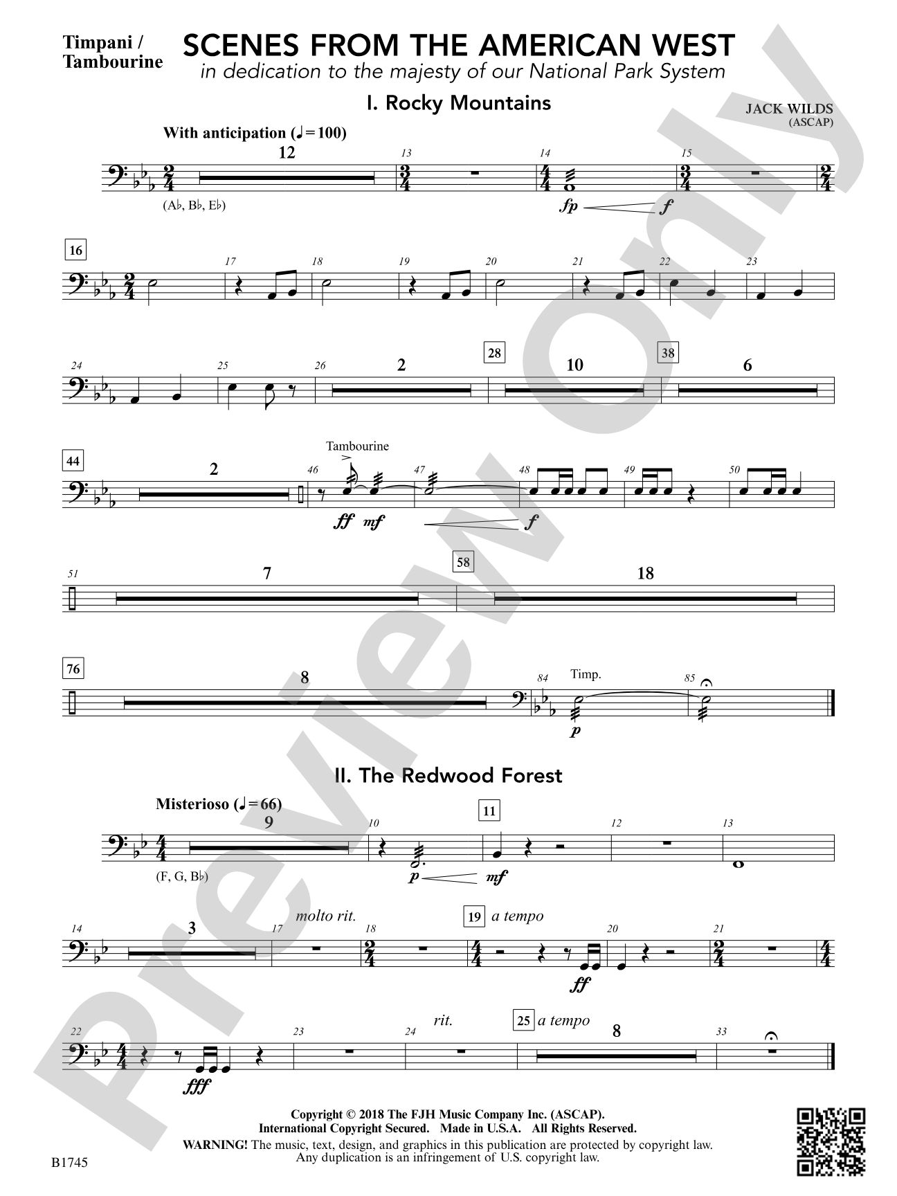 Scenes from the American West: Timpani / Tambourine