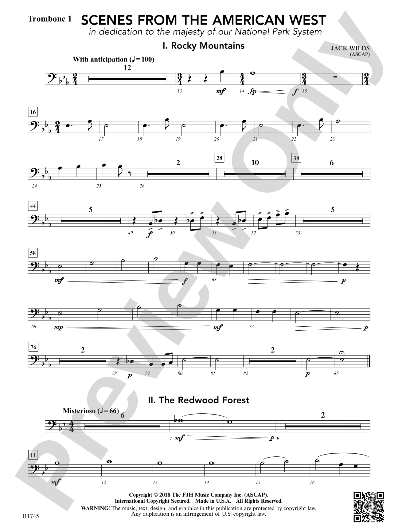 Scenes from the American West: Trombone 1