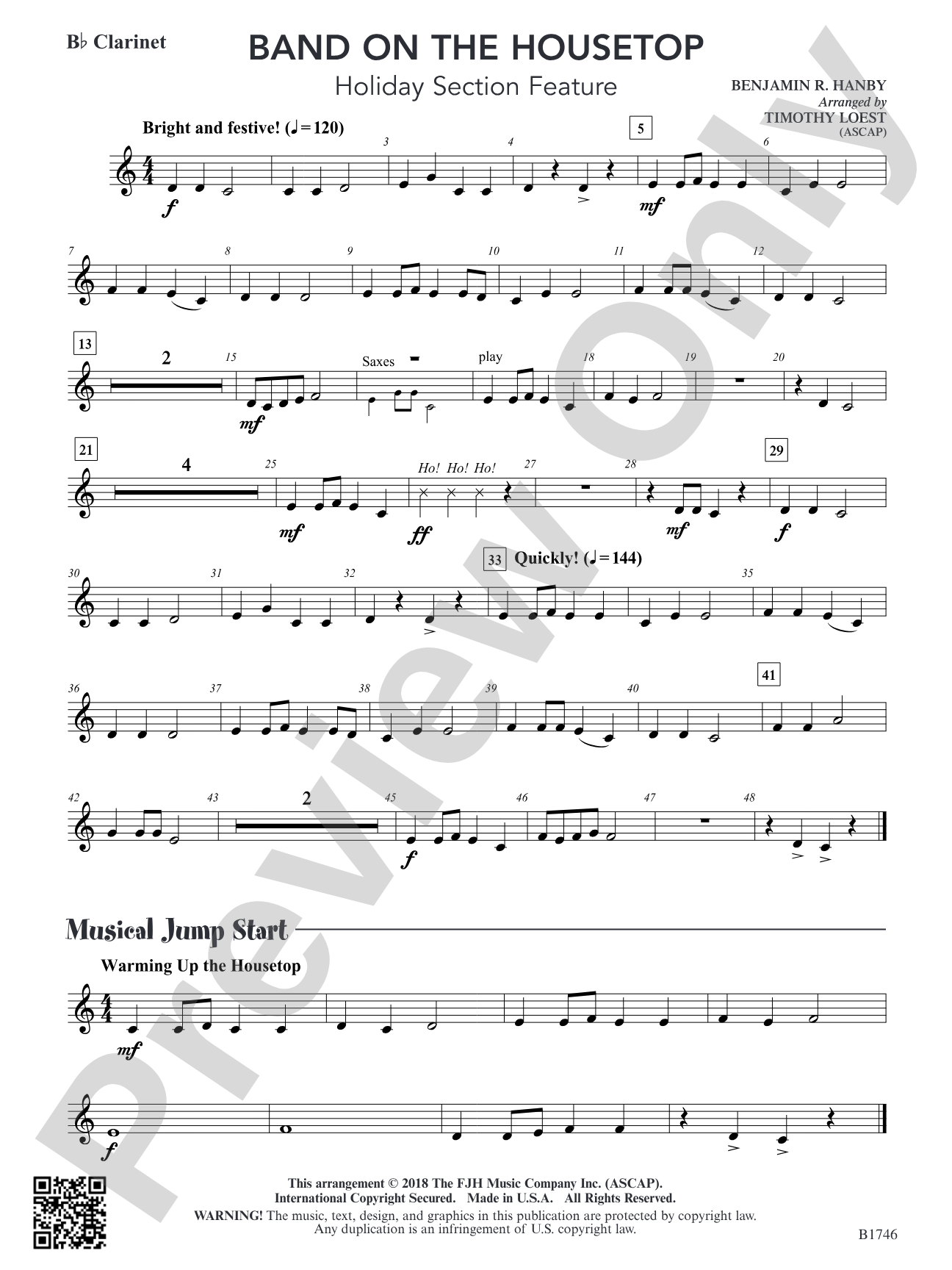 Band on the Housetop: B-flat Clarinet