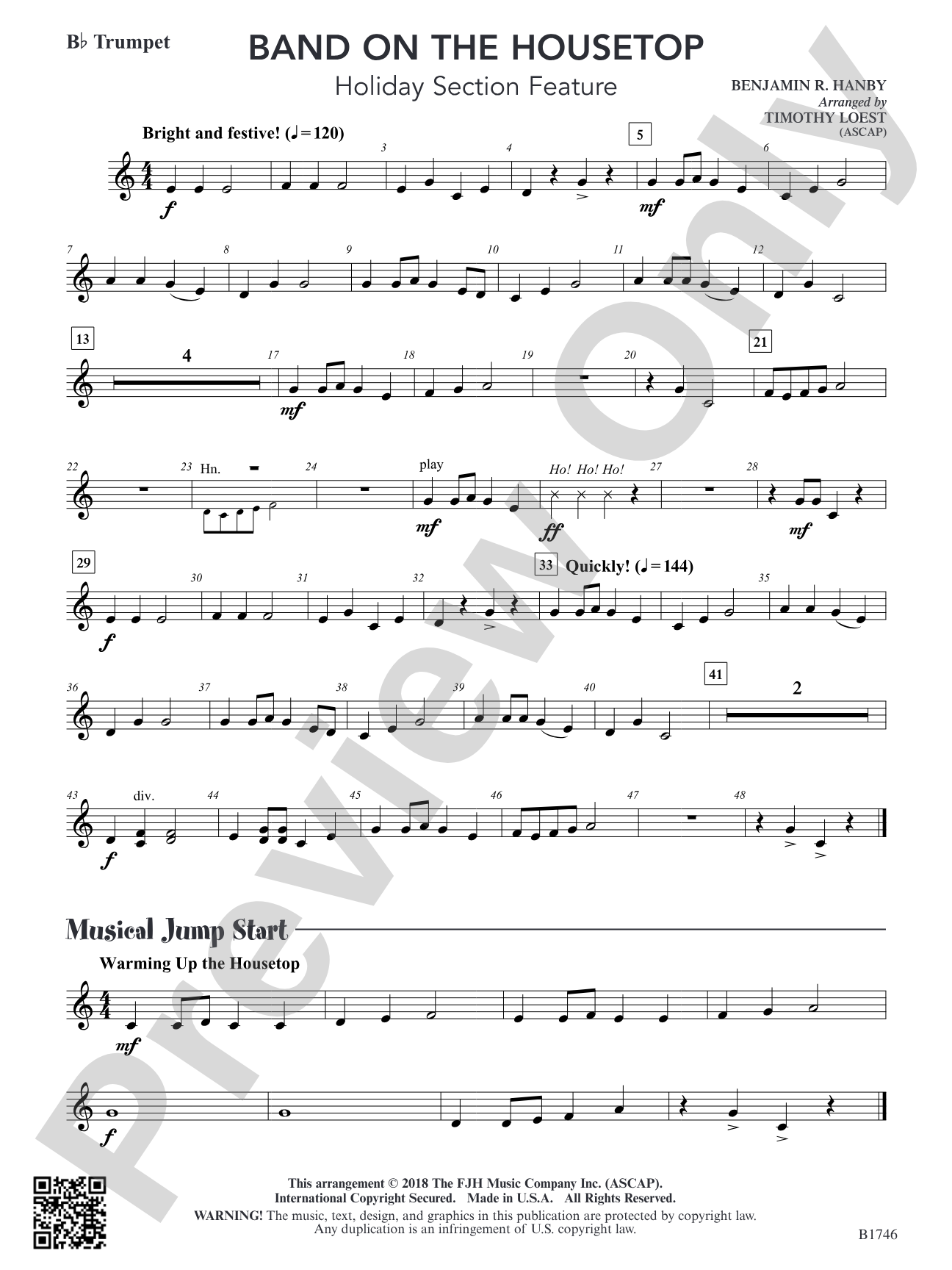 Band on the Housetop: B-flat Trumpet