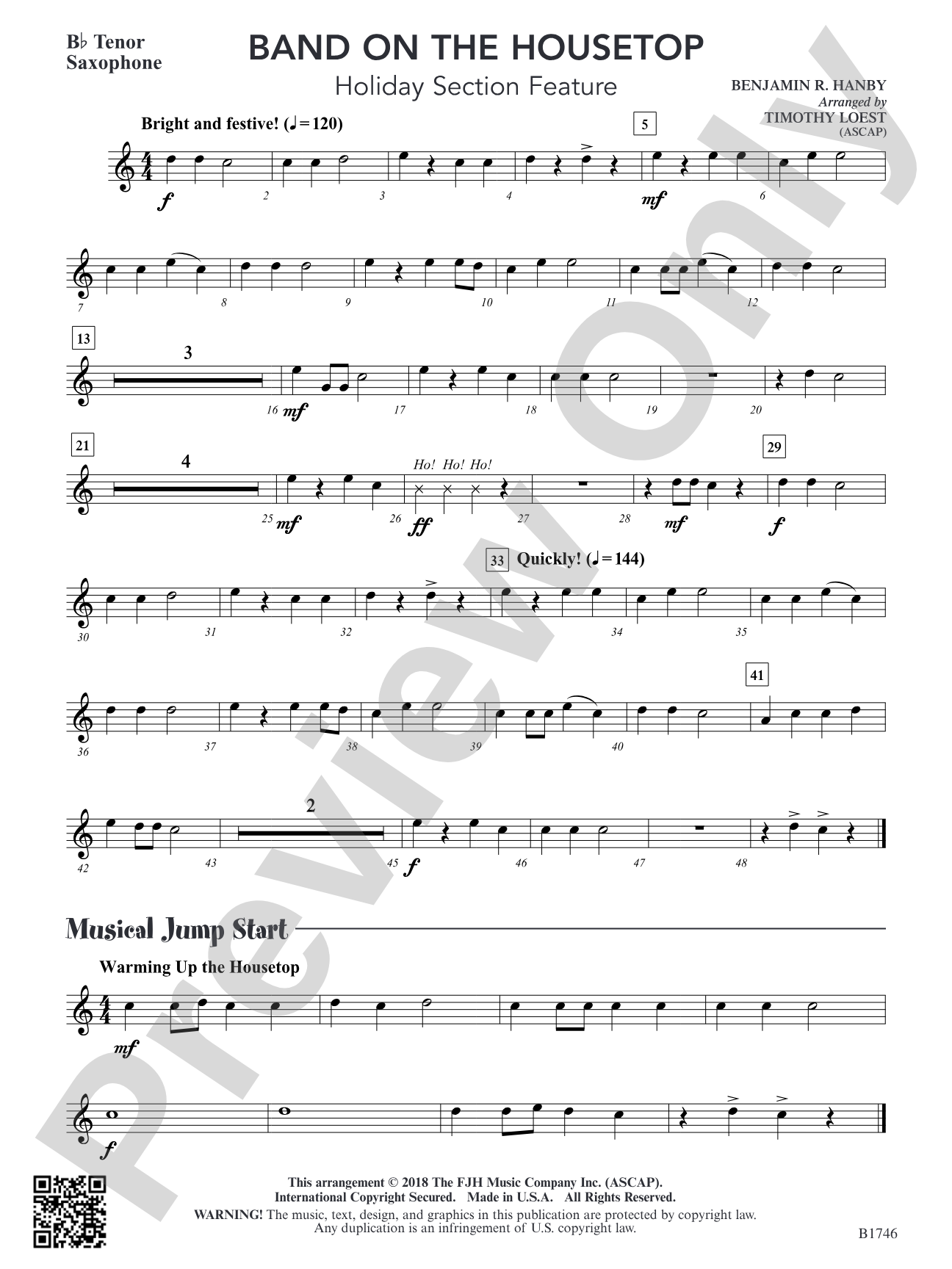 Band on the Housetop: B-flat Tenor Saxophone