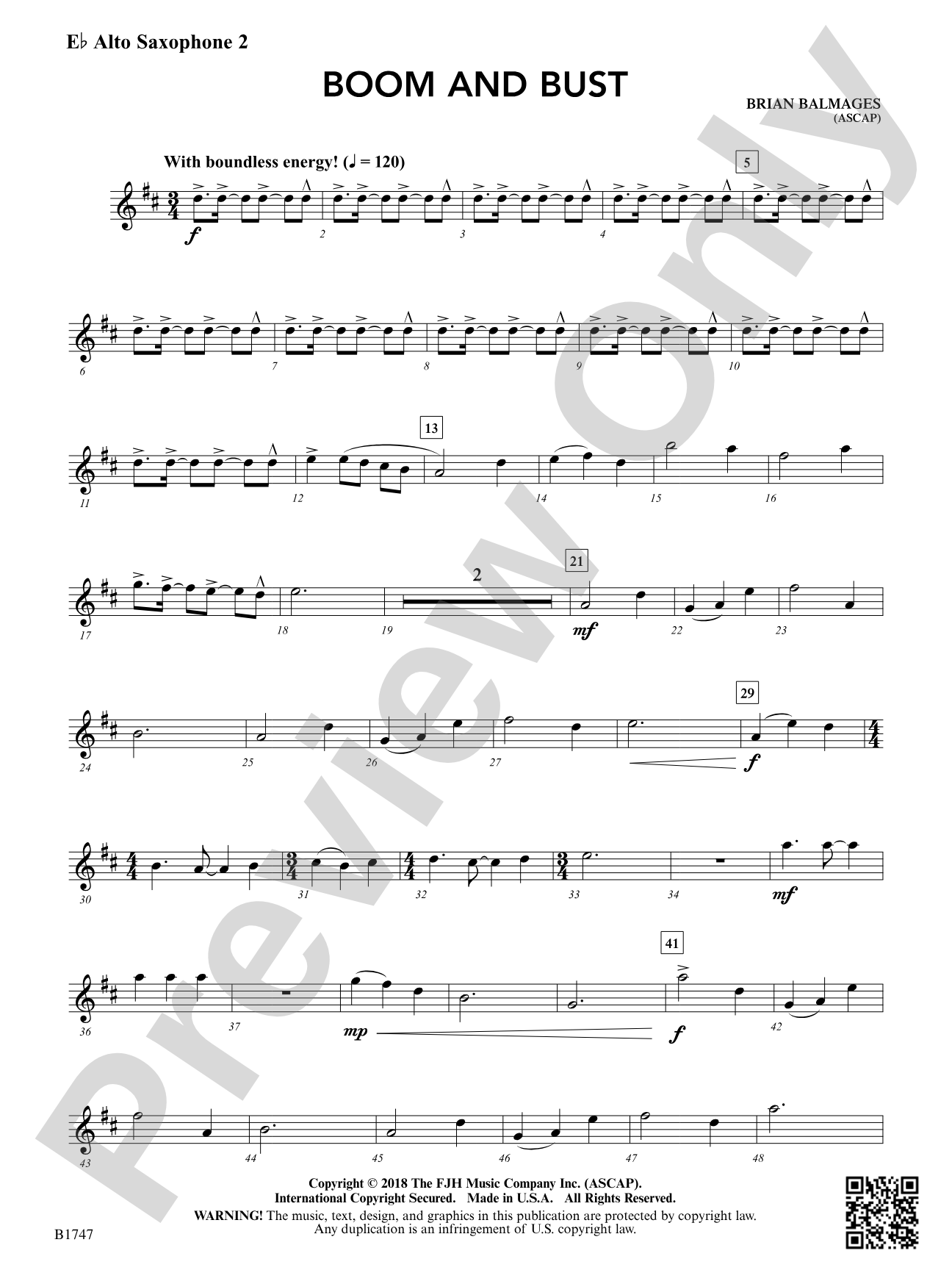 Boom and Bust: E-flat Alto Saxophone 2