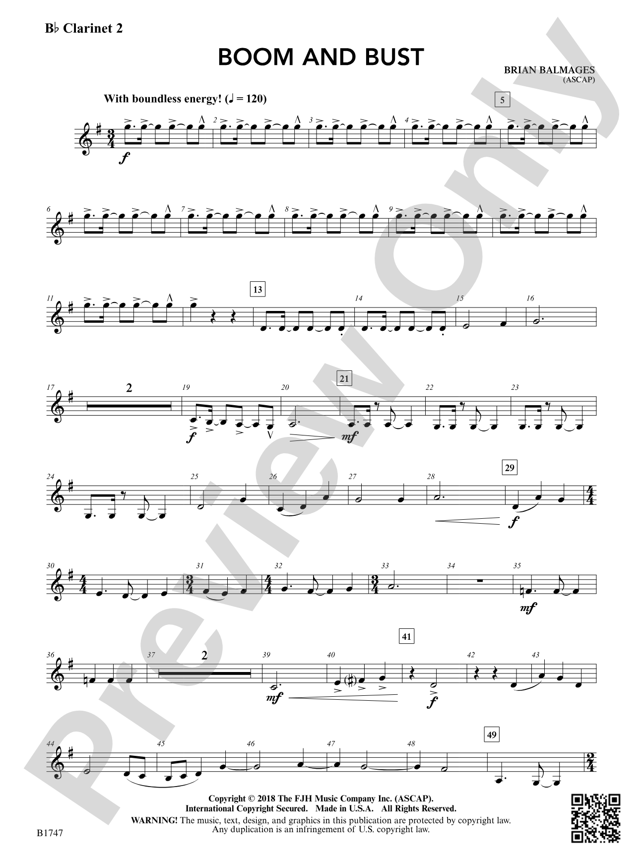 Boom and Bust: B-flat Clarinet 2