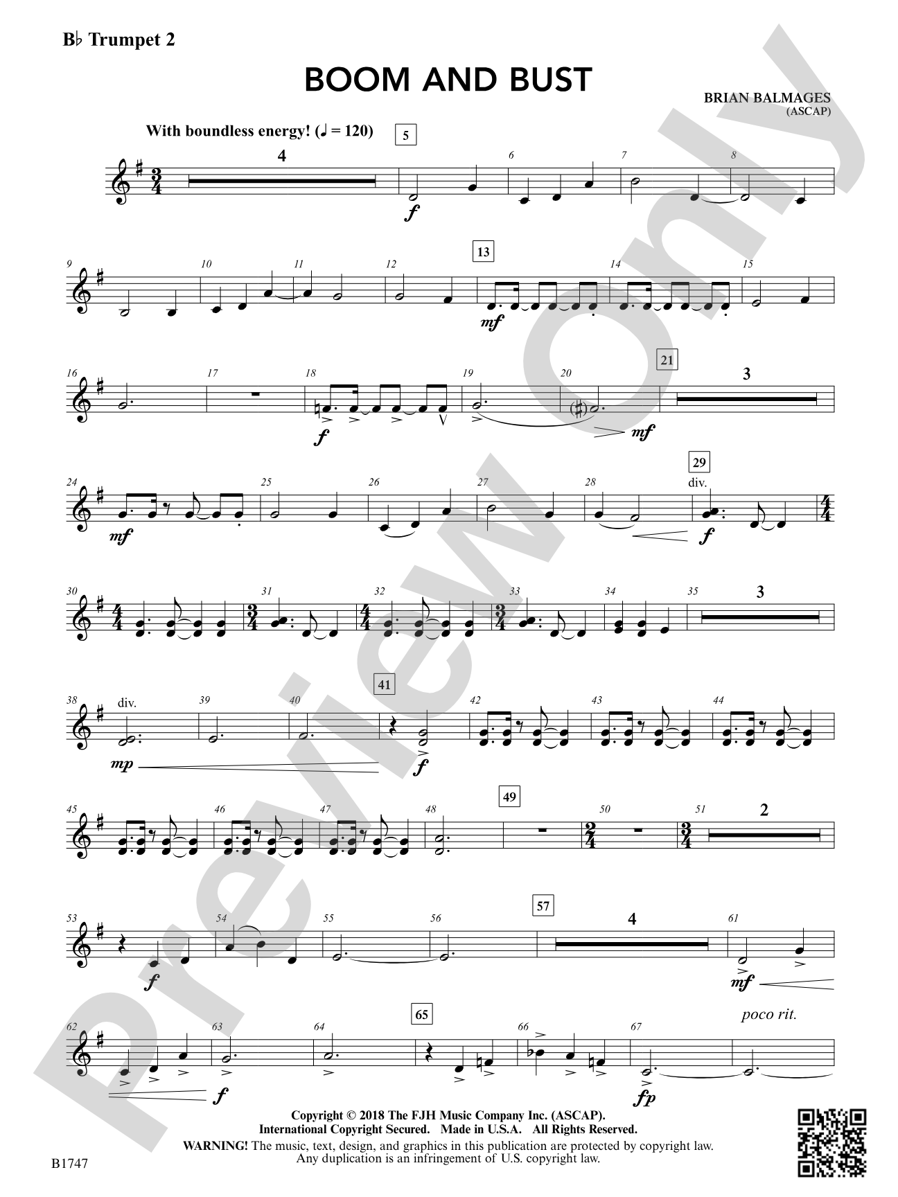 Boom and Bust: B-flat Trumpet 2
