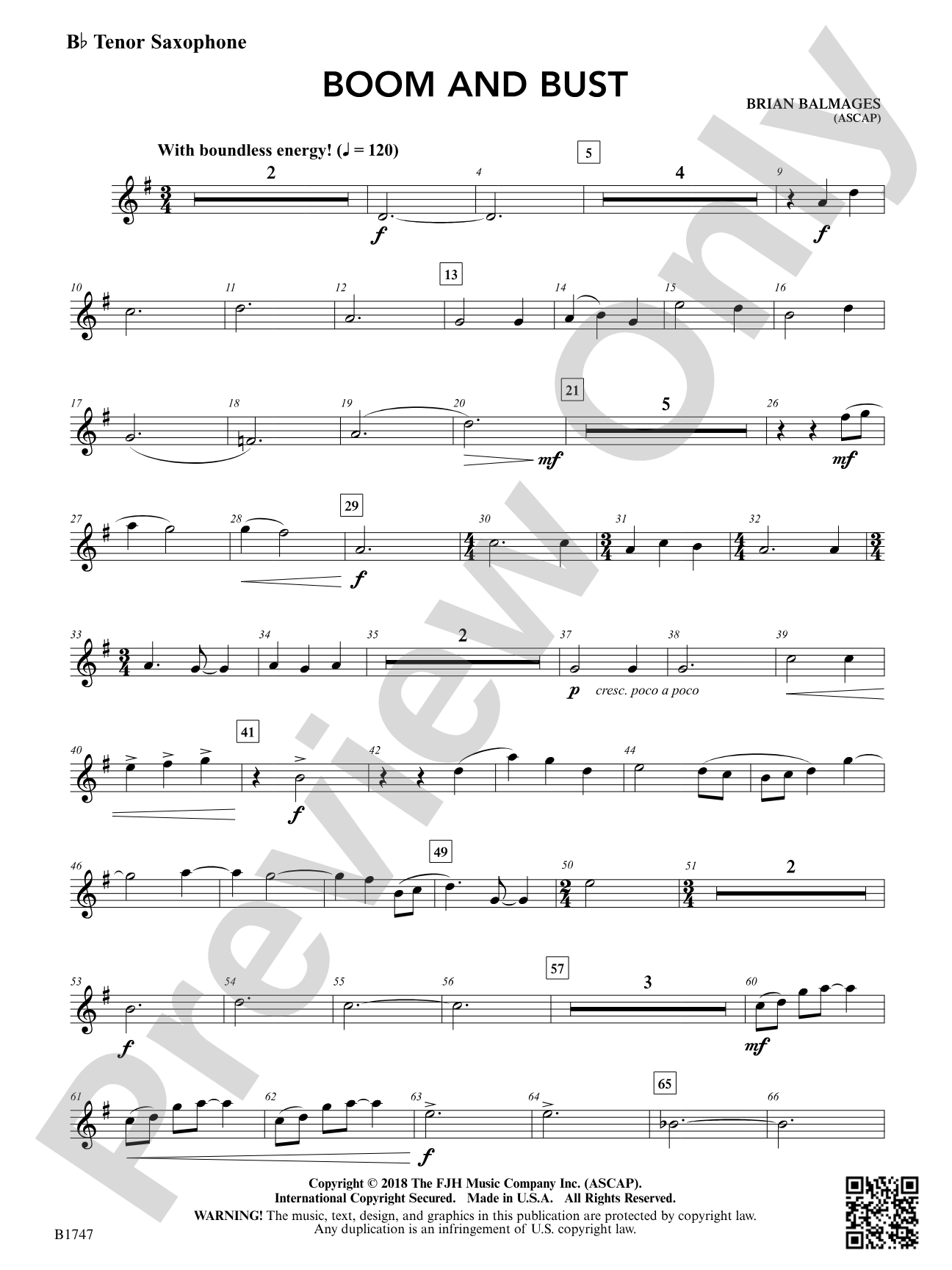Boom and Bust: B-flat Tenor Saxophone