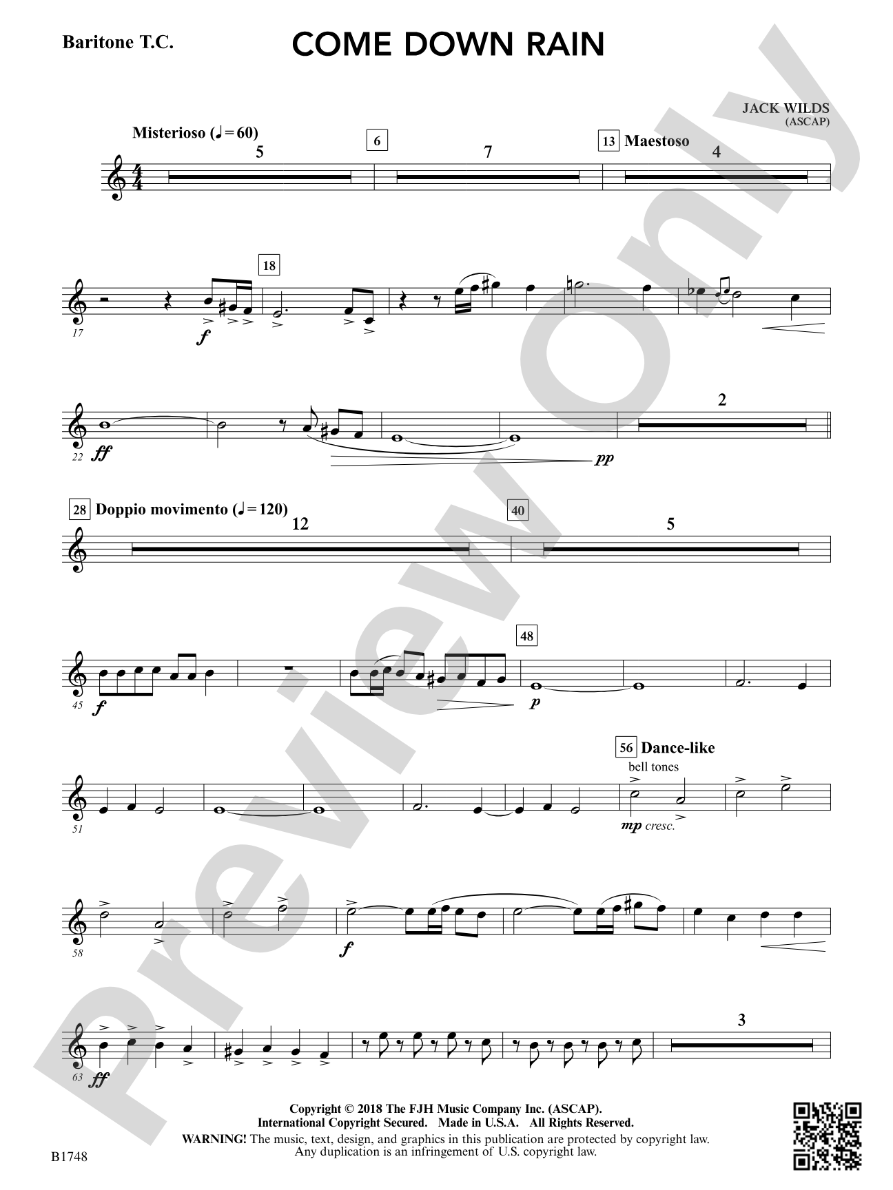 Come Down Rain: Baritone T.C.