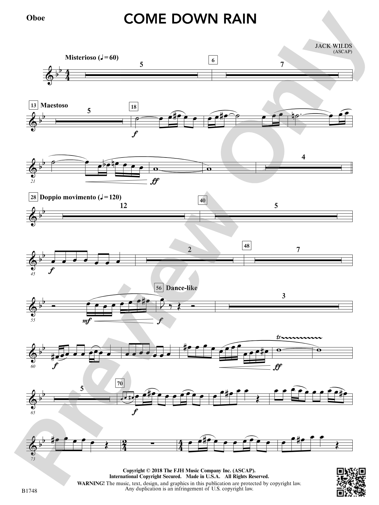 Come Down Rain: Oboe