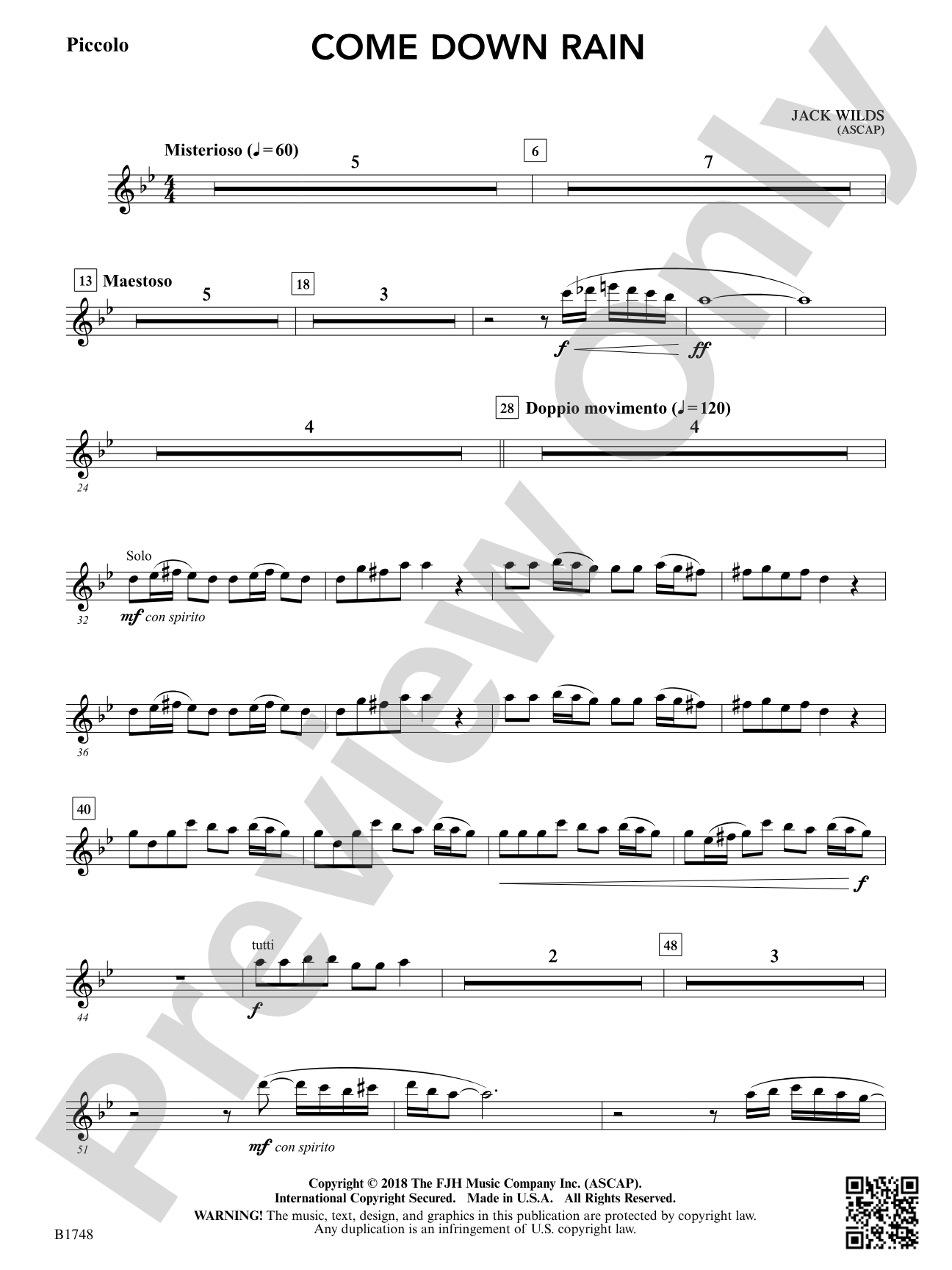 Come Down Rain: Piccolo