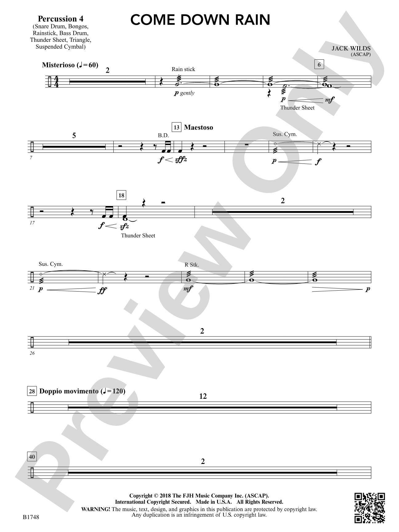 Come Down Rain: Percussion 4