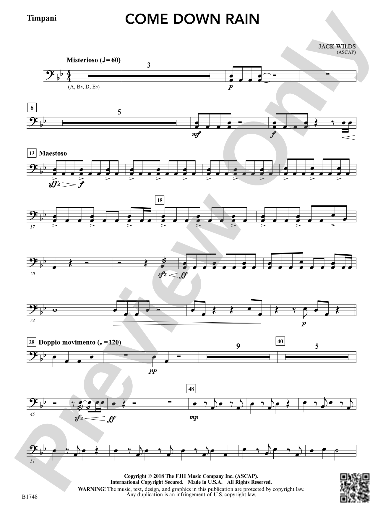 Come Down Rain: Timpani