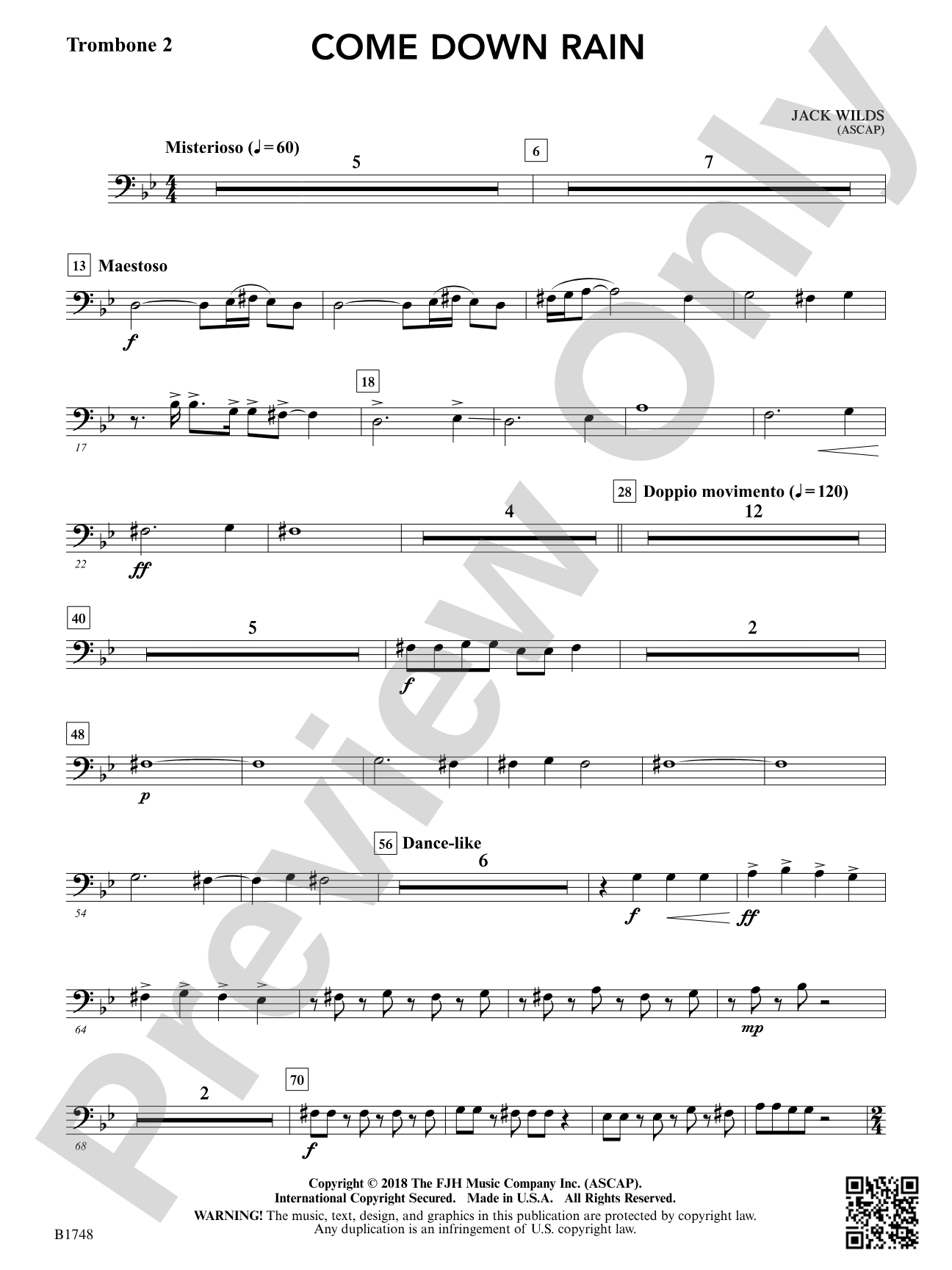 Come Down Rain: Trombone 2