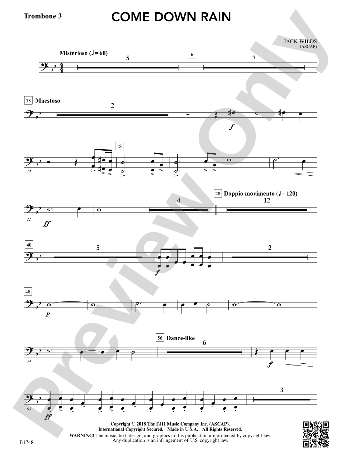 Come Down Rain: Trombone 3