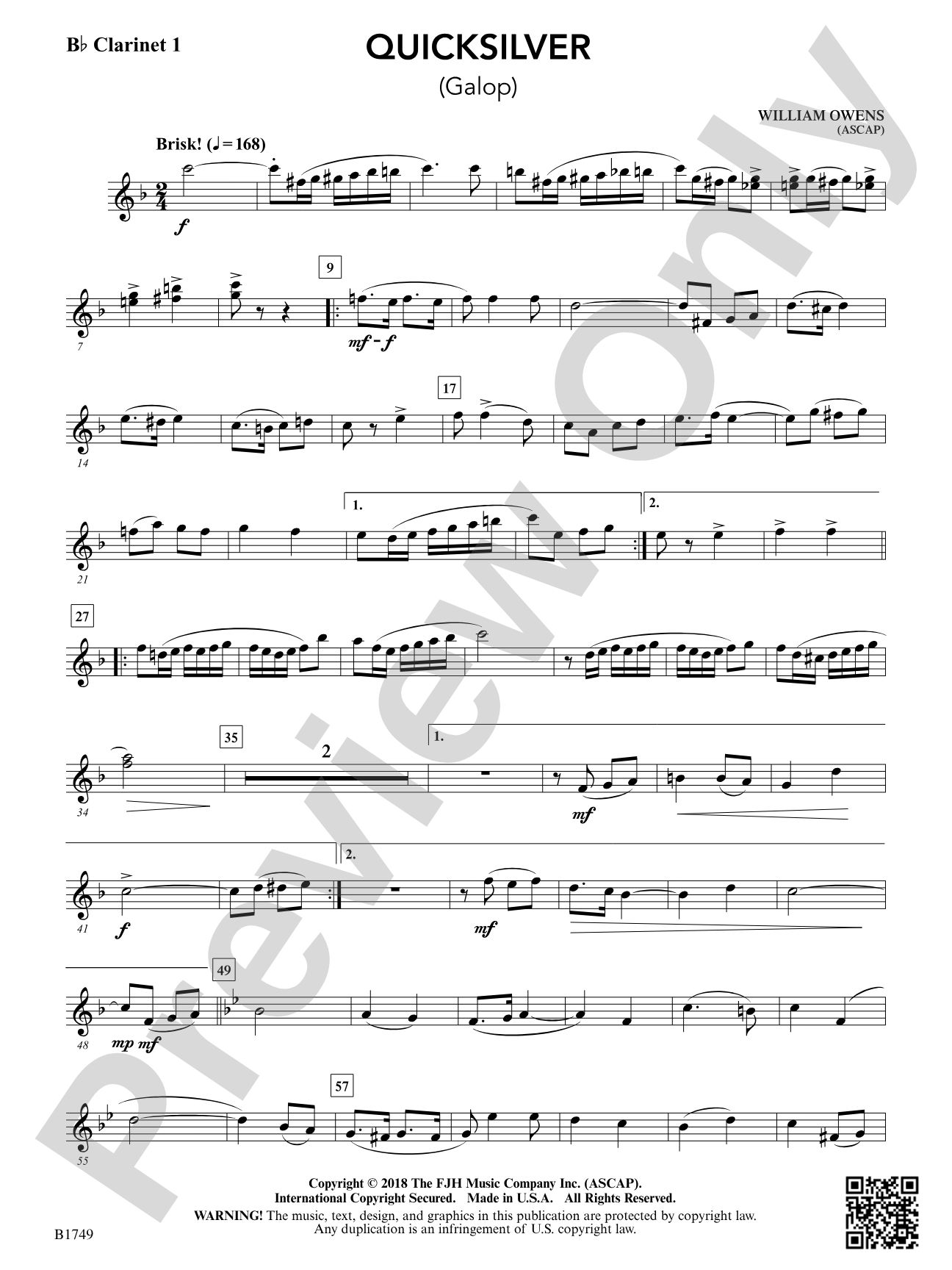 Quicksilver: B-flat Clarinet 1