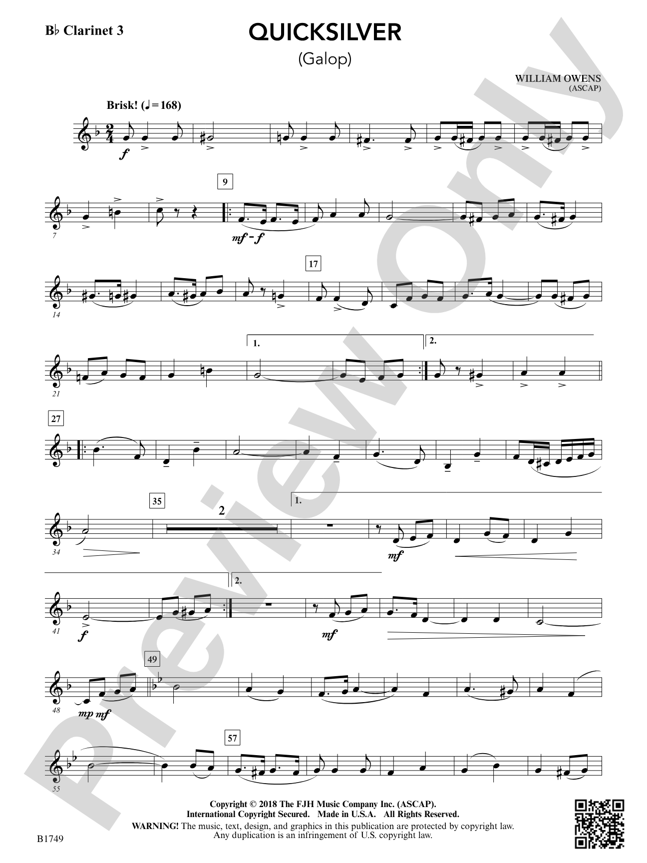 Quicksilver: B-flat Clarinet 3