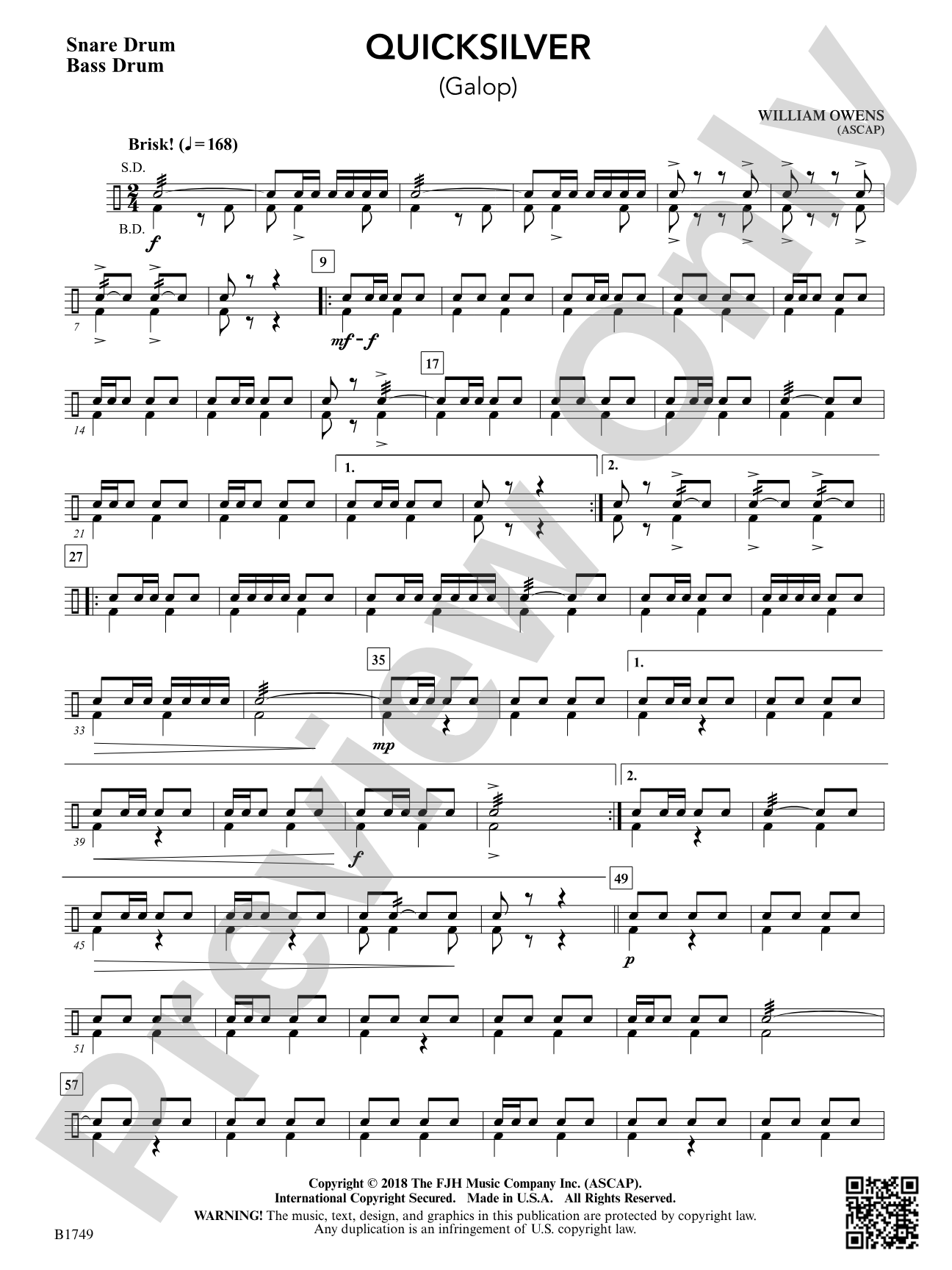 Quicksilver: Snare Drum / Bass Drum