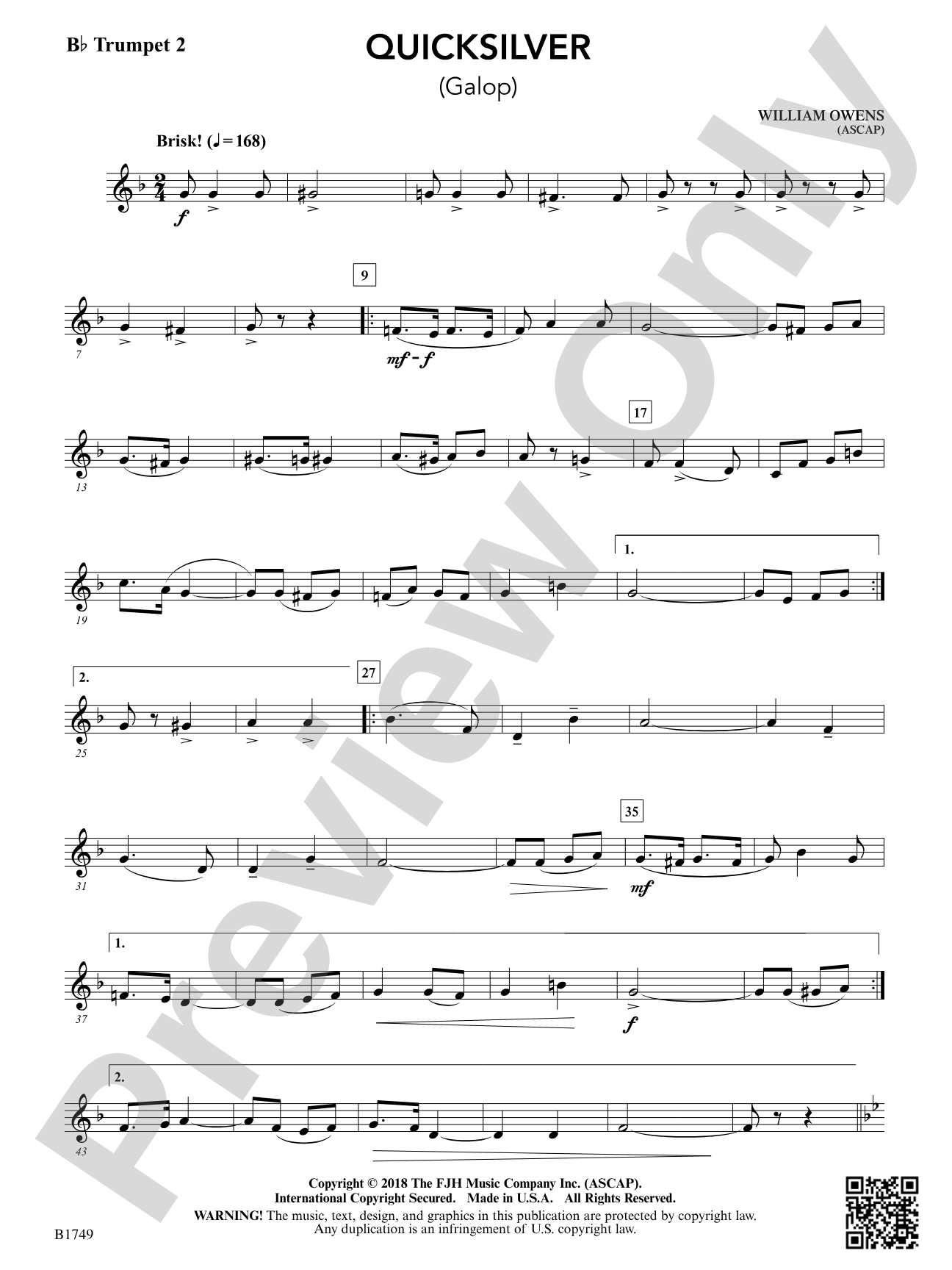 Quicksilver: B-flat Trumpet 2