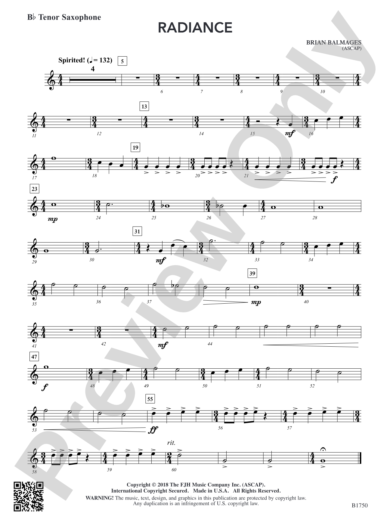 Radiance: B-flat Tenor Saxophone