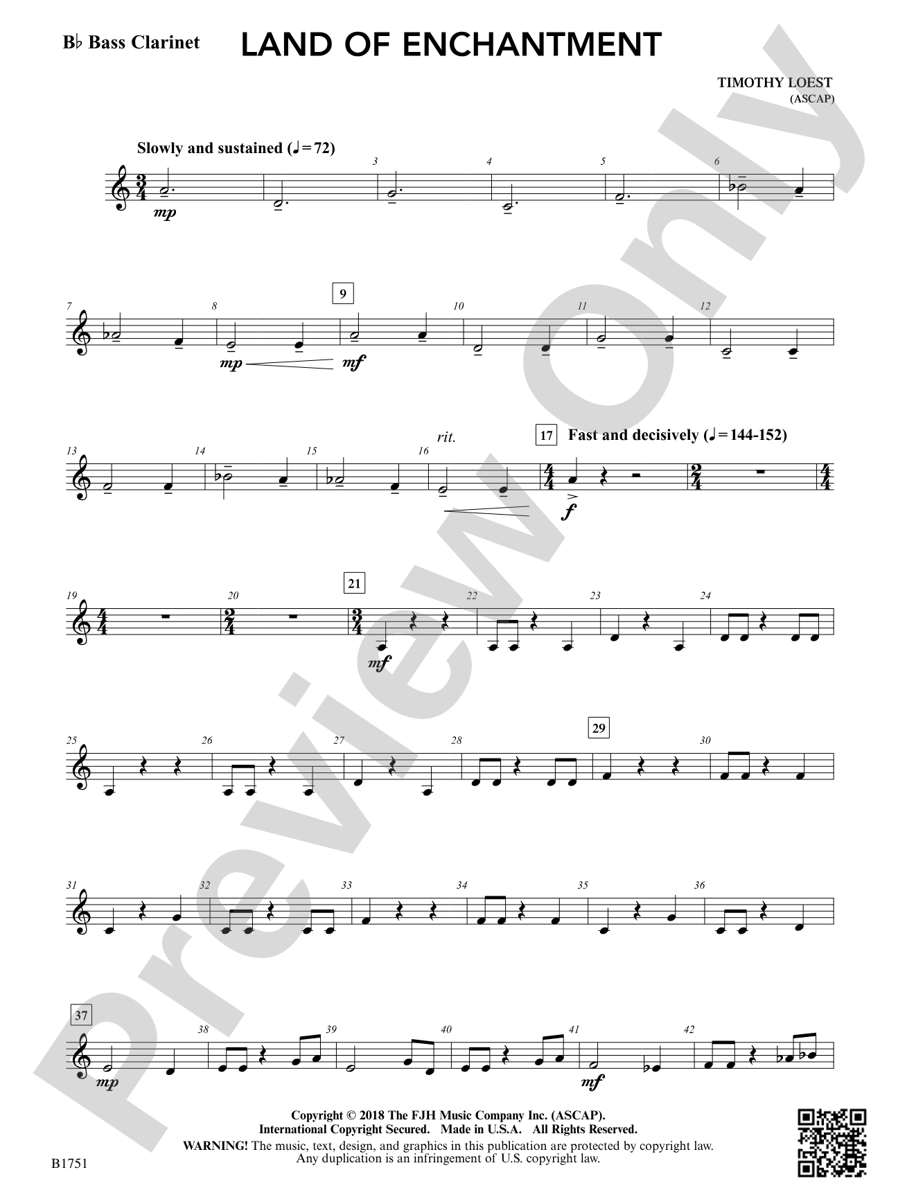 Land of Enchantment: B-flat Bass Clarinet