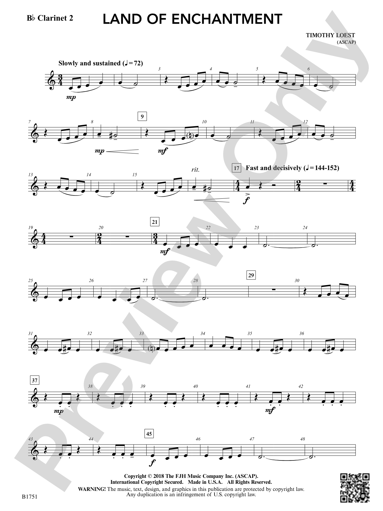 Land of Enchantment: B-flat Clarinet 2