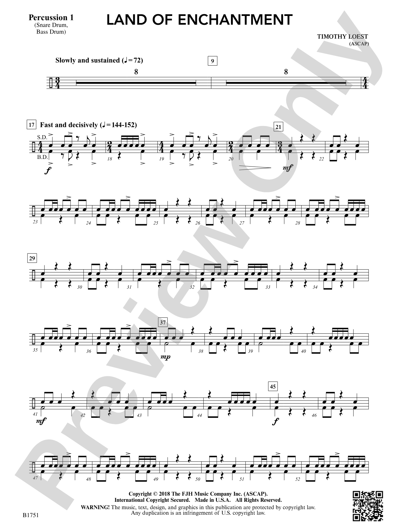 Land of Enchantment: Percussion 1