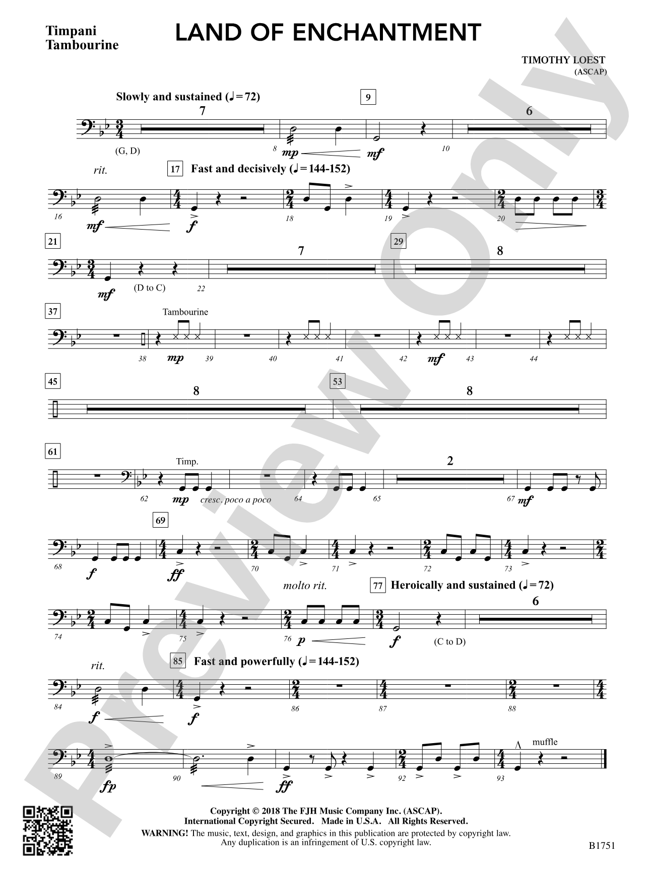 Land of Enchantment: Timpani / Tambourine