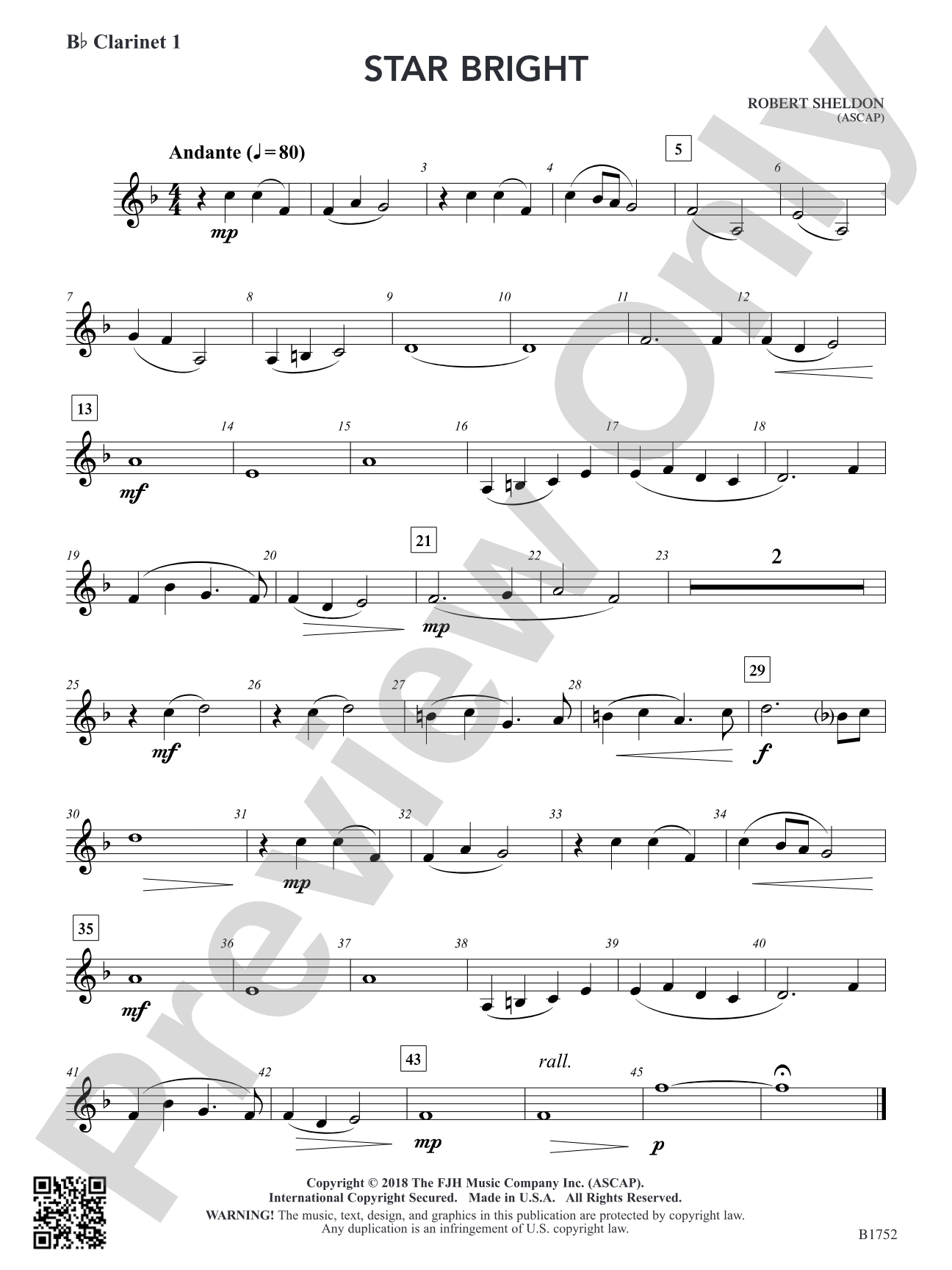 Star Bright: B-flat Clarinet 1