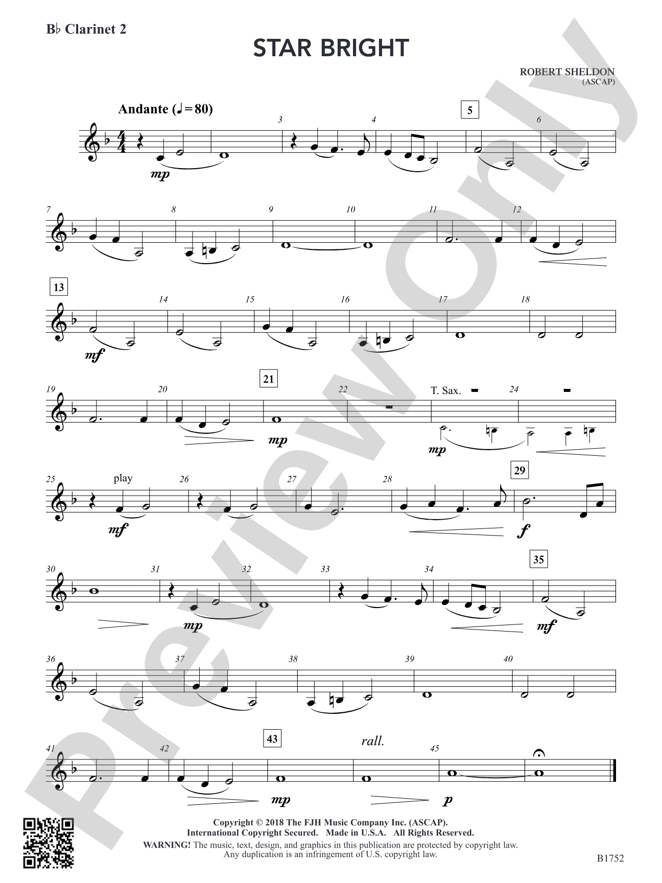 Star Bright: B-flat Clarinet 2