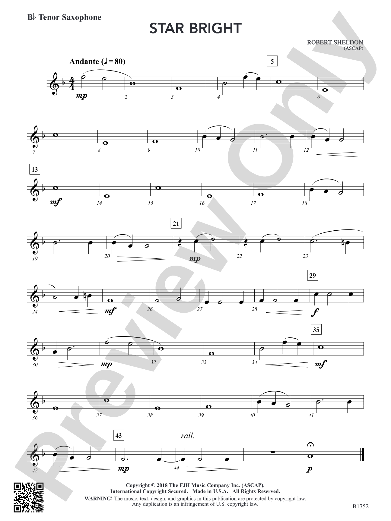 Star Bright: B-flat Tenor Saxophone